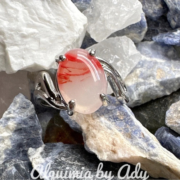 COPY - White and red crazy lace agate ring/happy ring/protection for Aries - Picture 1 of 12